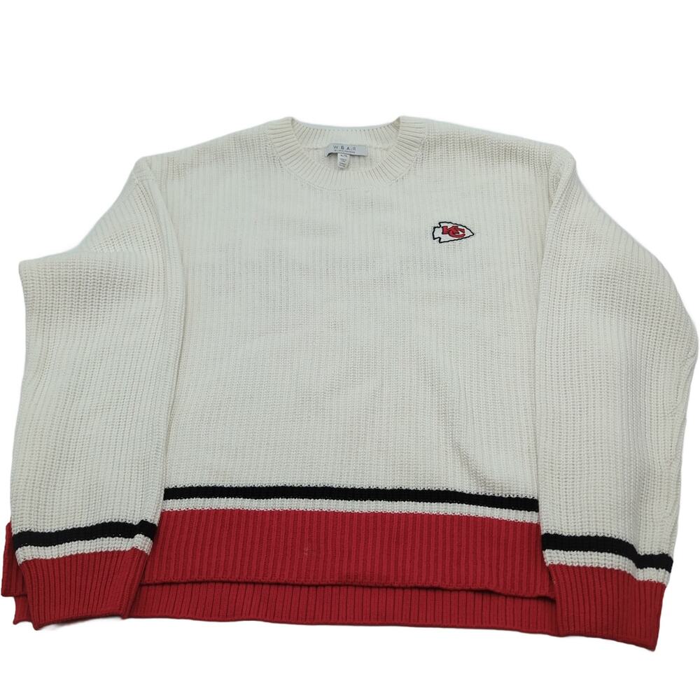 WEAR by Erin Andrews XL Chiefs Sweater, Cream Red